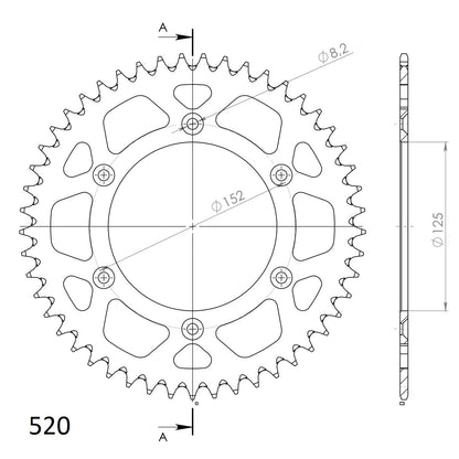 SuperSprox Rear Alloy End RAL-8000-48-Black AP-BN70
