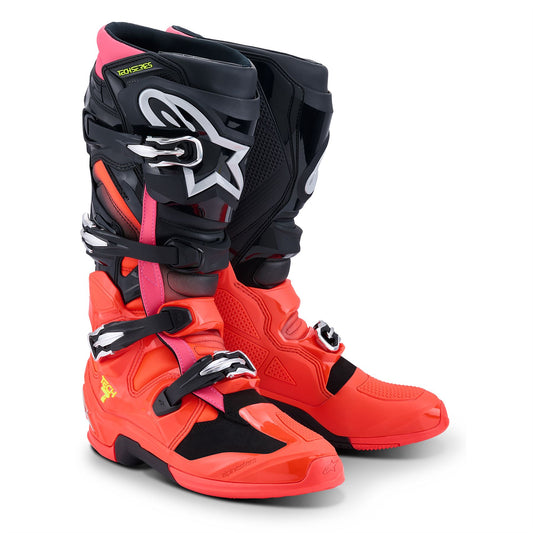 Alpinestars Tech 7 - Black Red Fluo Pink Fluo - US 9 / EU 43