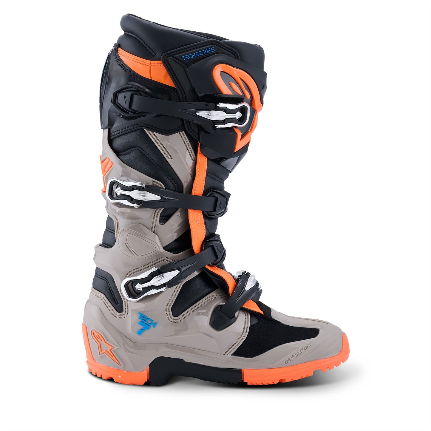 Alpinestars Tech 7 Enduro - Black Warm Gray Orange Fluo - US 11 / EU 45.5